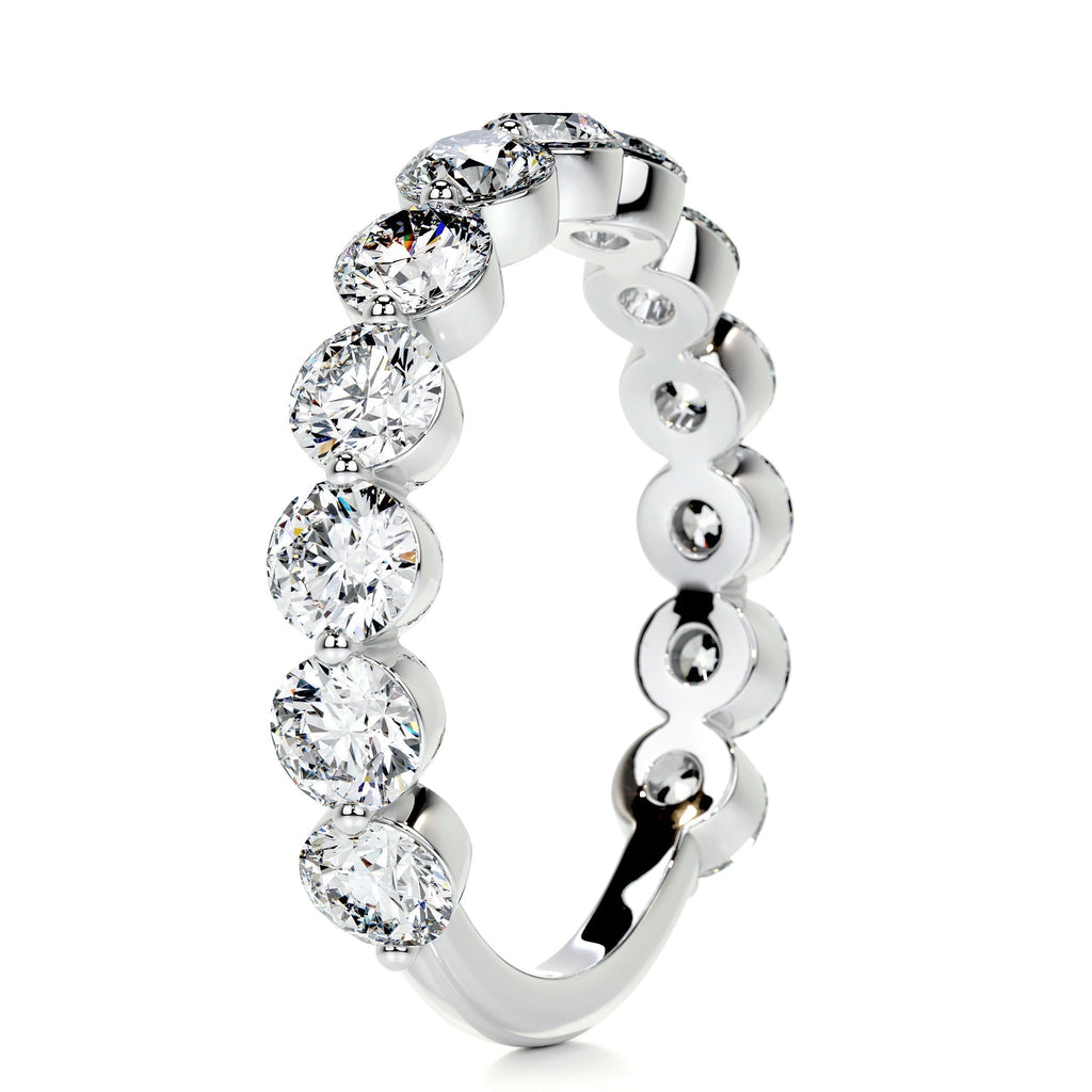 2 CT Round Half Eternity Lab Grown Diamond Wedding Band