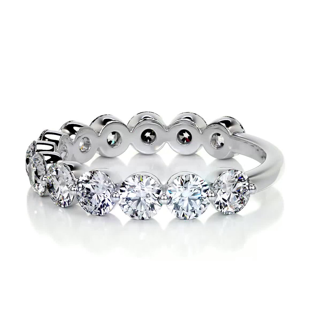 2 CT Round Half Eternity Lab Grown Diamond Wedding Band