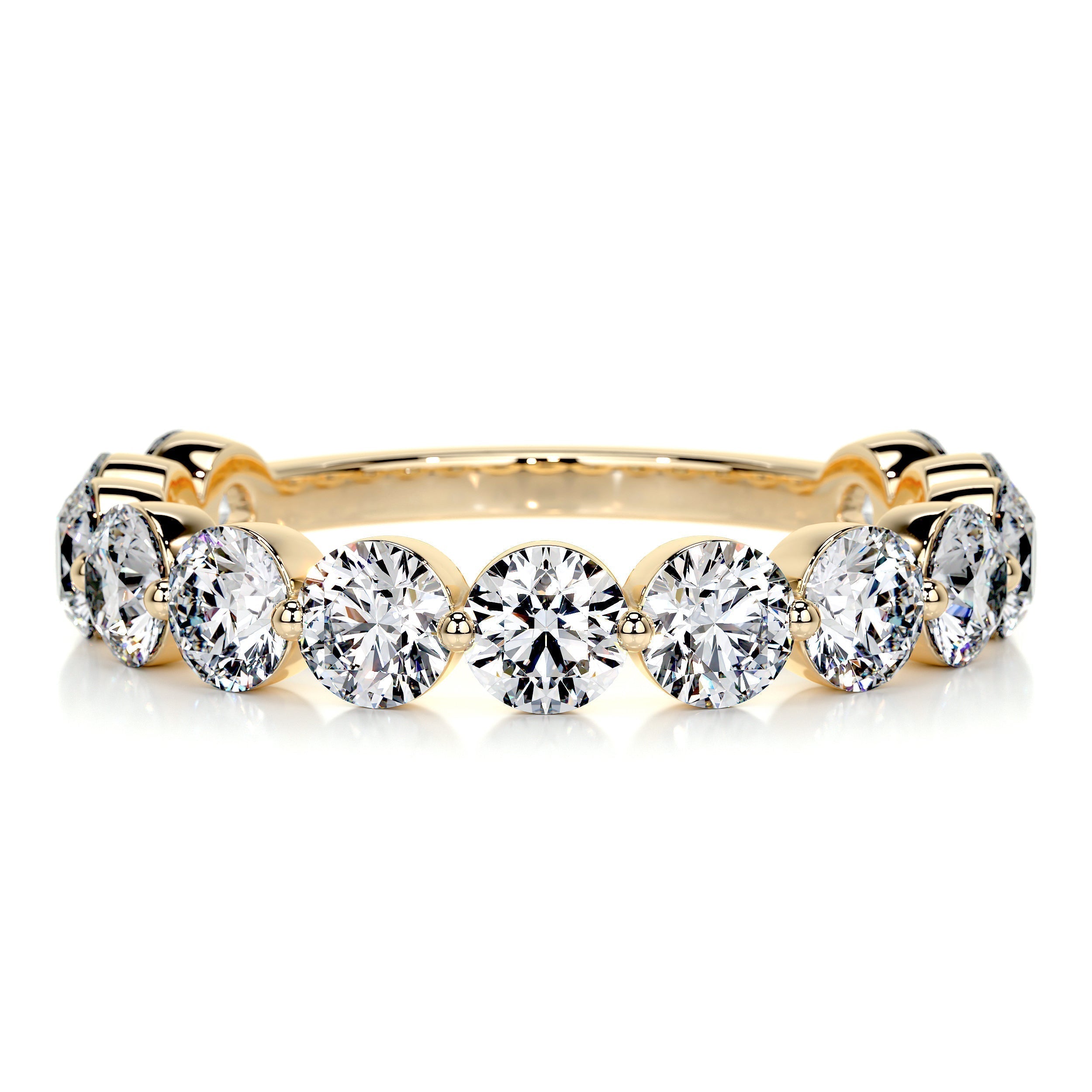 2 CT Round Half Eternity Lab Grown Diamond Wedding Band