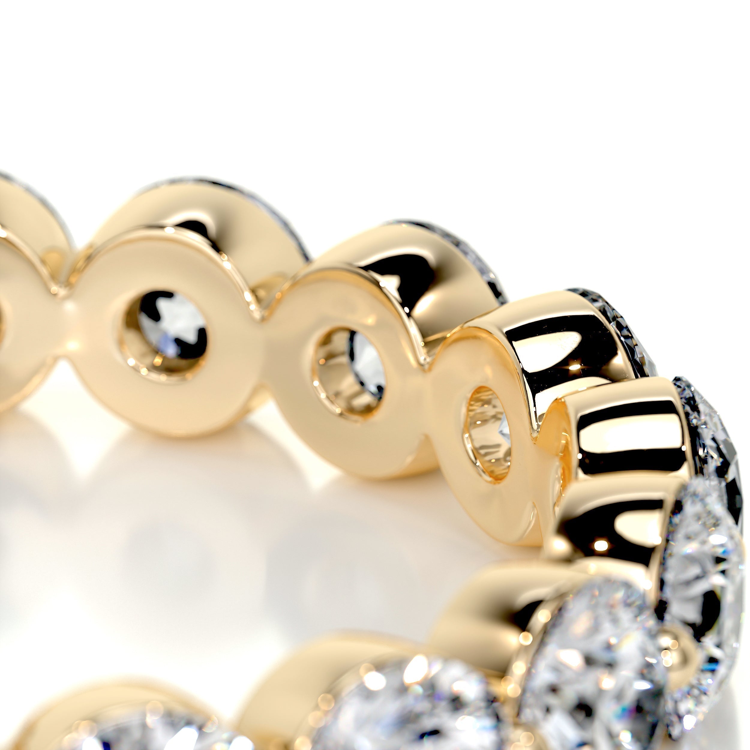 2 CT Round Half Eternity Lab Grown Diamond Wedding Band