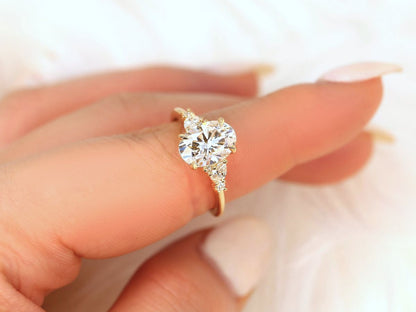 Stunning 2.5 CT Oval Moissanite Engagement Ring with Cluster Design 6