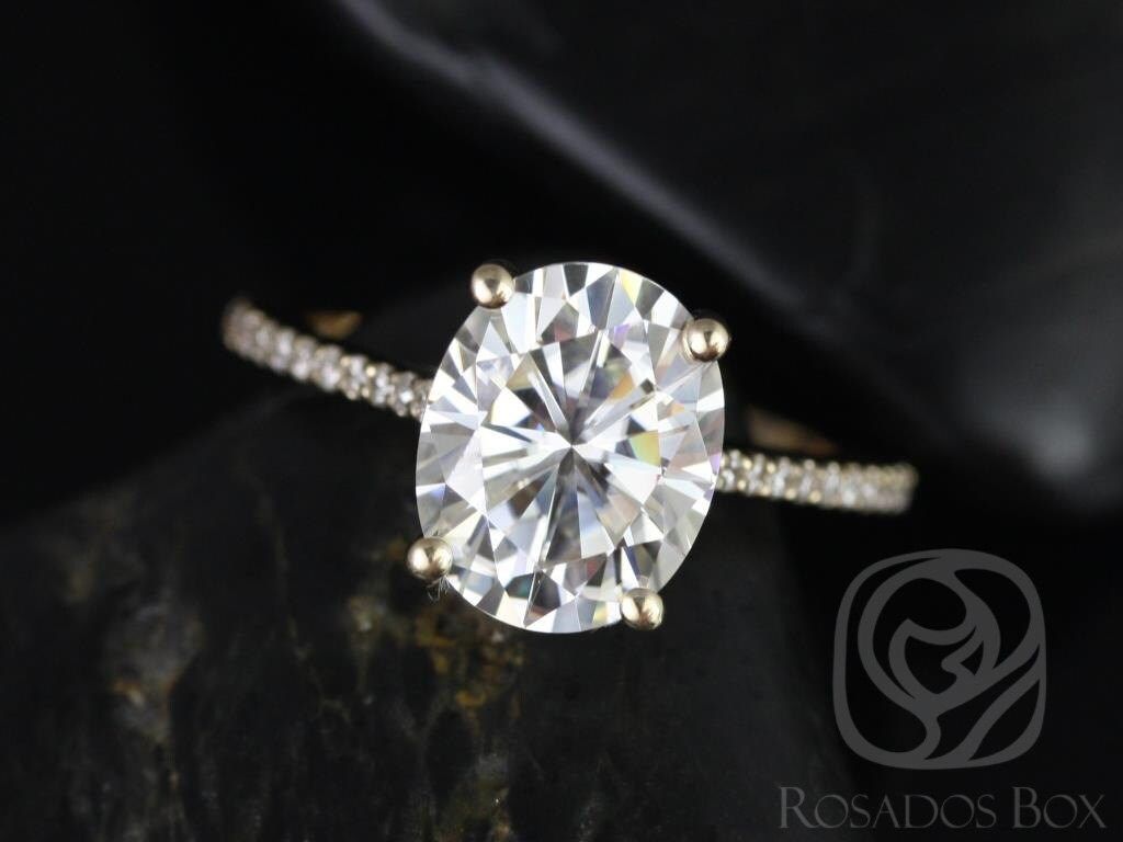 Stunning 3.0 CT Oval Moissanite Engagement Ring with Pave Design 7