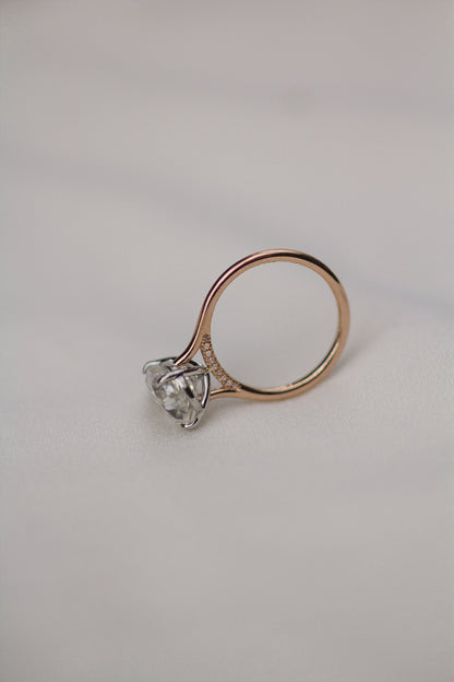 4.50 CT Pear Moissanite Ring Featuring Bridge Style 7