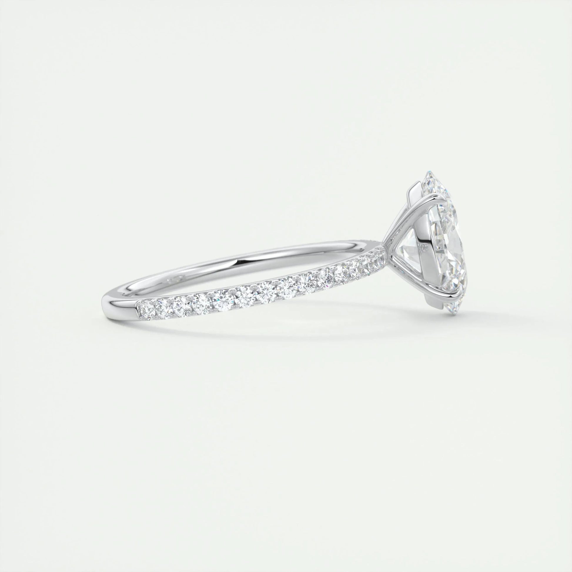 1.91 CT Oval Cut Pave Moissanite Engagement Ring 3