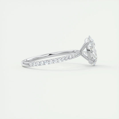1.91 CT Oval Cut Pave Moissanite Engagement Ring 3