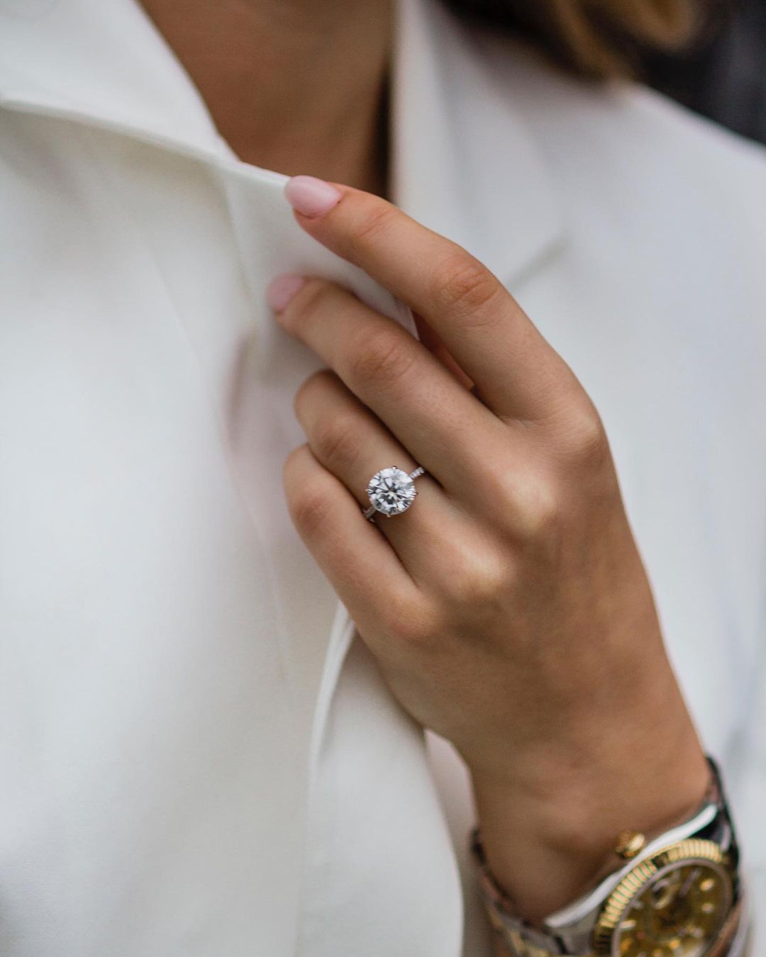 3.10 CT Round Pave Moissanite Engagement Ring 1