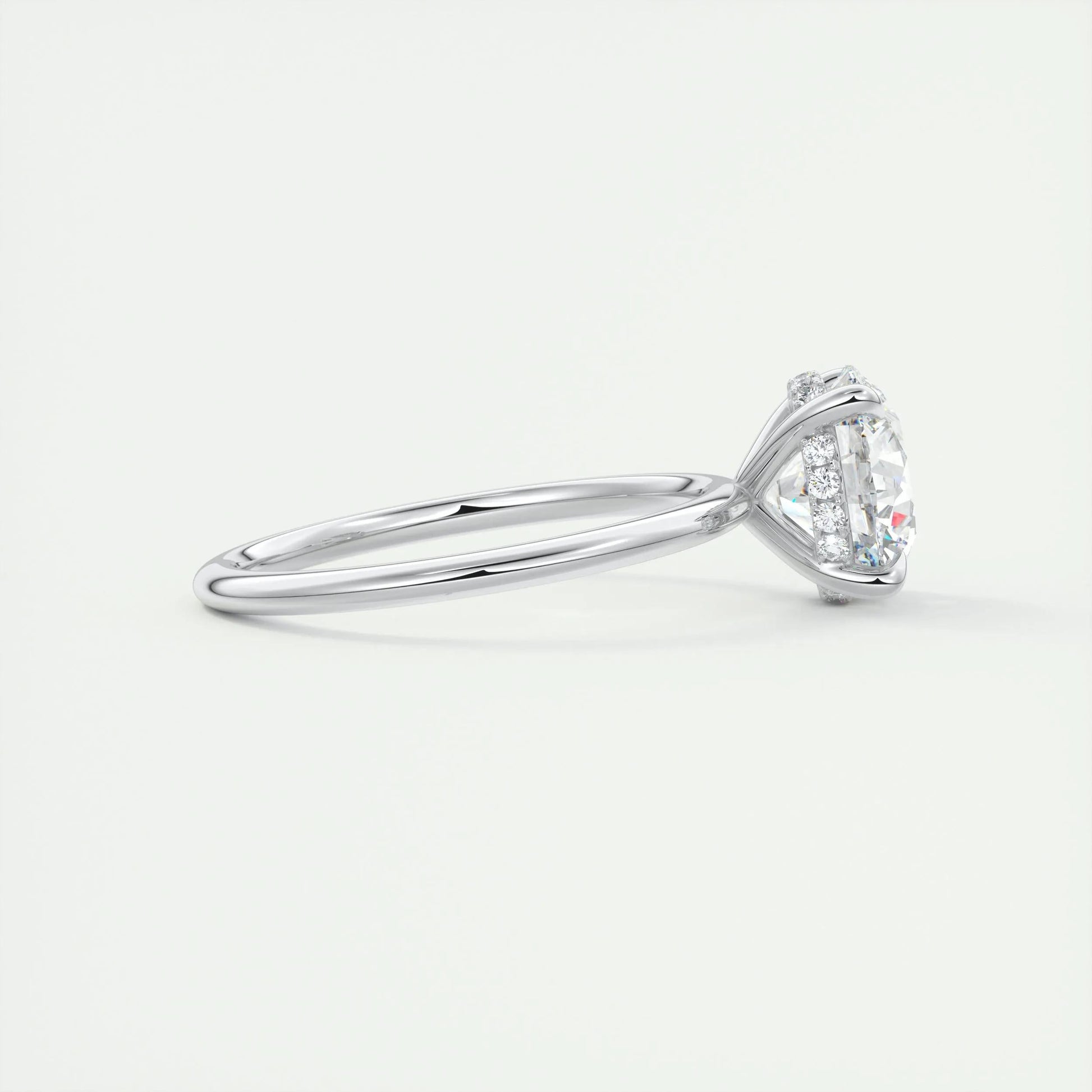 2.0 CT Round Hidden Halo Moissanite Engagement Ring 2