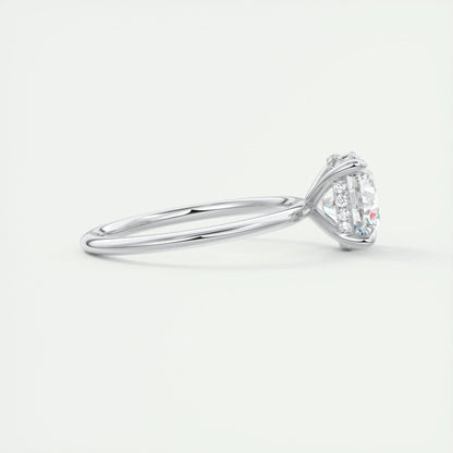 2.0 CT Round Hidden Halo Moissanite Engagement Ring 2