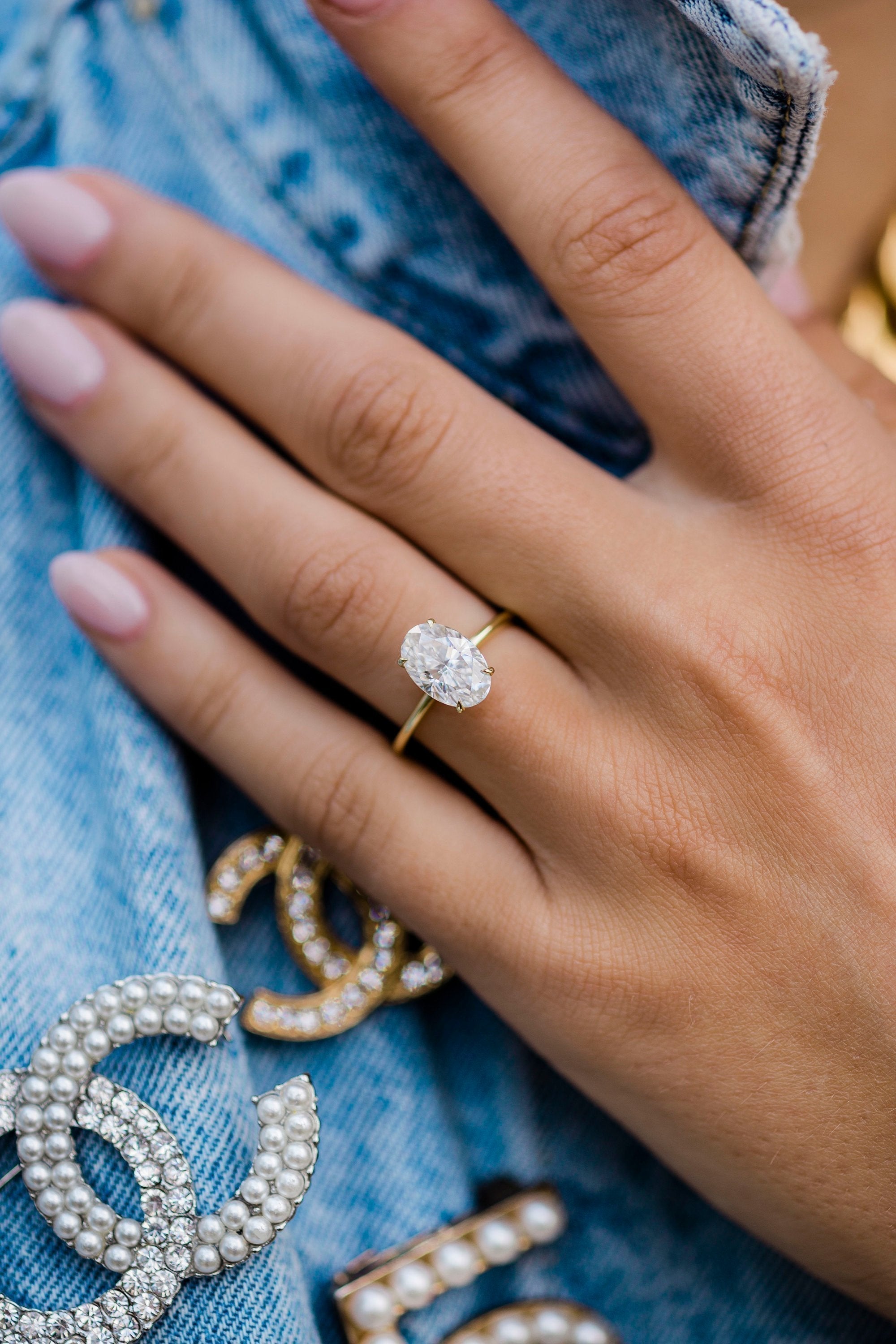 2.70 CT Oval Moissanite Ring Featuring Hidden Halo Style-Custom Listing For Xander 1