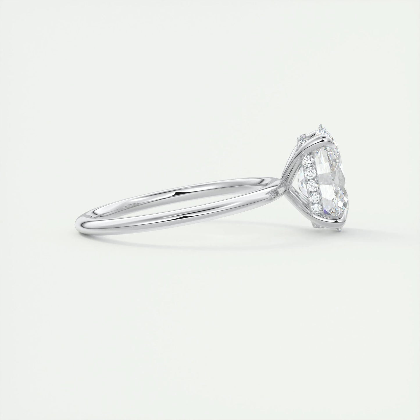 1.91 CT Oval Hidden Halo Moissanite Engagement Ring 3