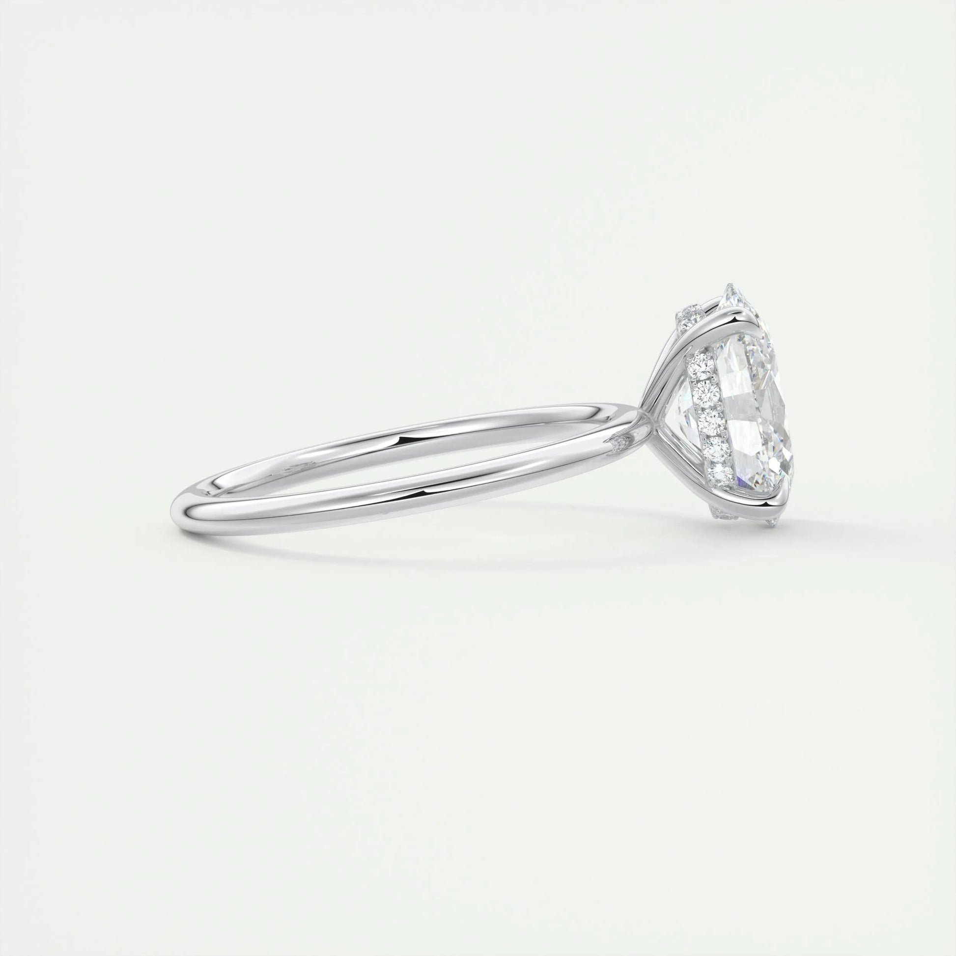 1.91 CT Oval Hidden Halo Moissanite Engagement Ring 3