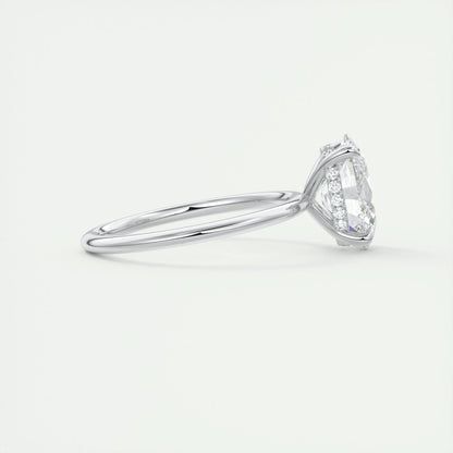 1.91 CT Oval Hidden Halo Moissanite Engagement Ring 3