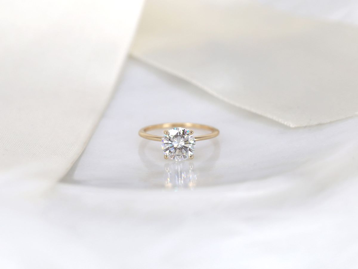 Stunning 2.0 CT Round Moissanite Engagement Ring with Solitaire Design 1