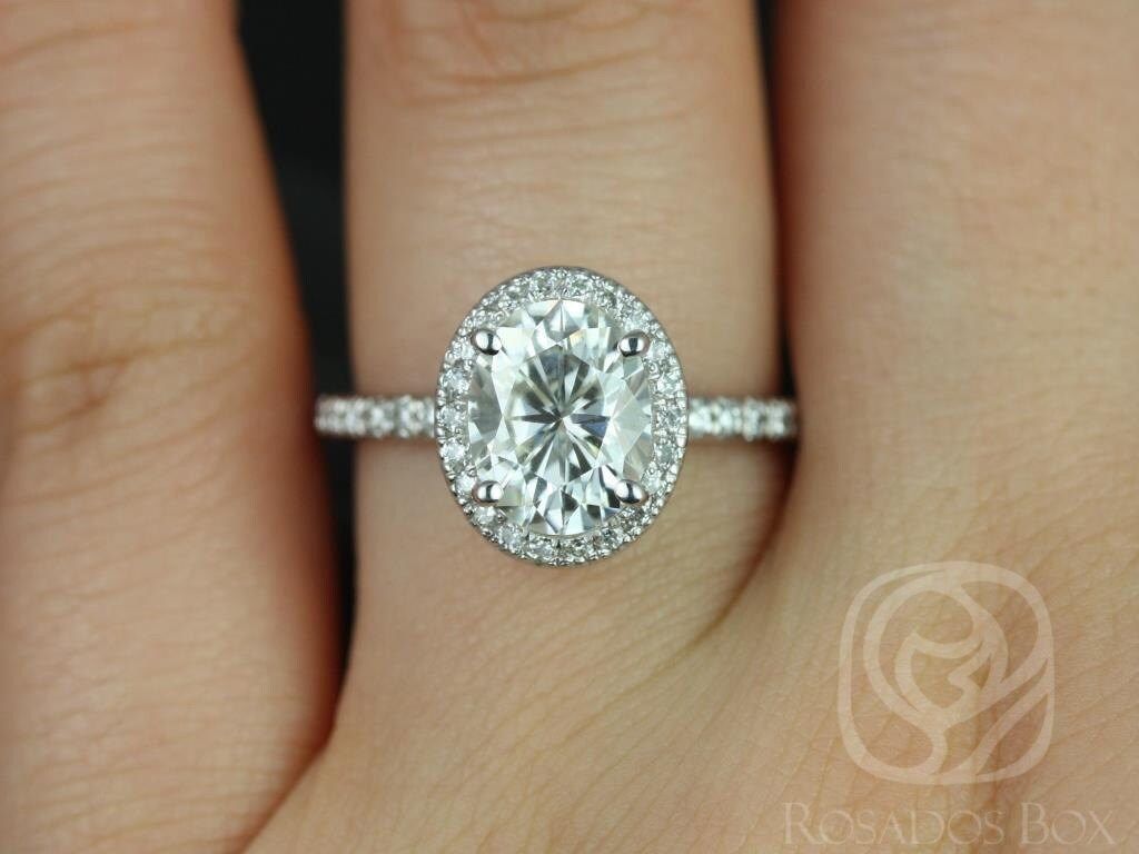 Stunning 2 CT Oval Moissanite Engagement Ring with Pave Design 8