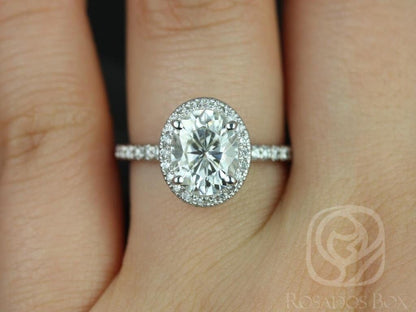 Stunning 2 CT Oval Moissanite Engagement Ring with Pave Design 8