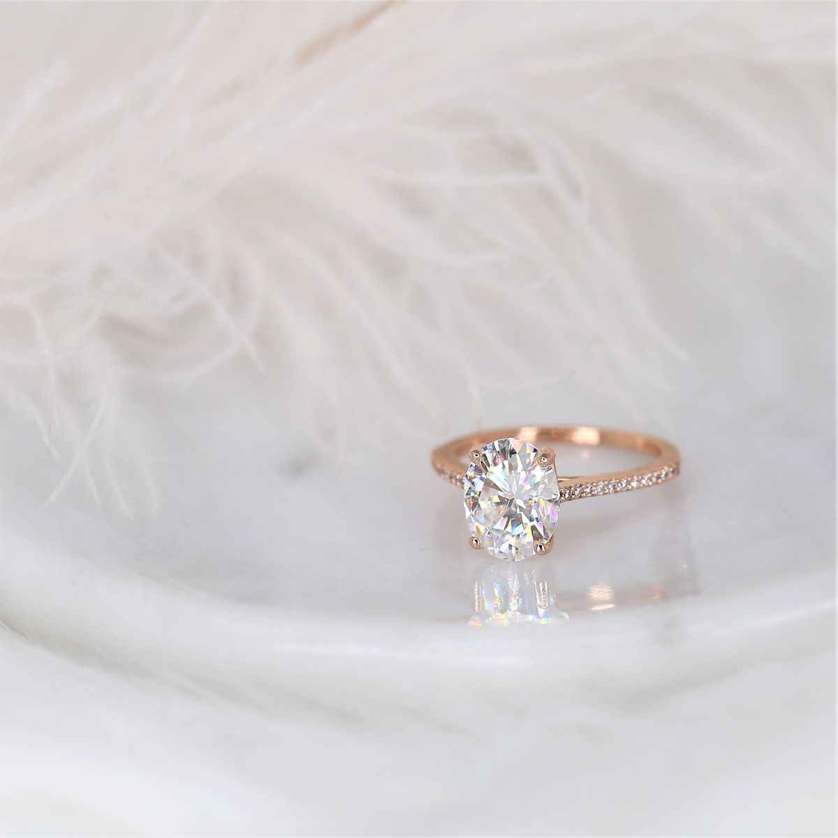 Stunning 3.0 CT Oval Moissanite Engagement Ring with Pave Design 2