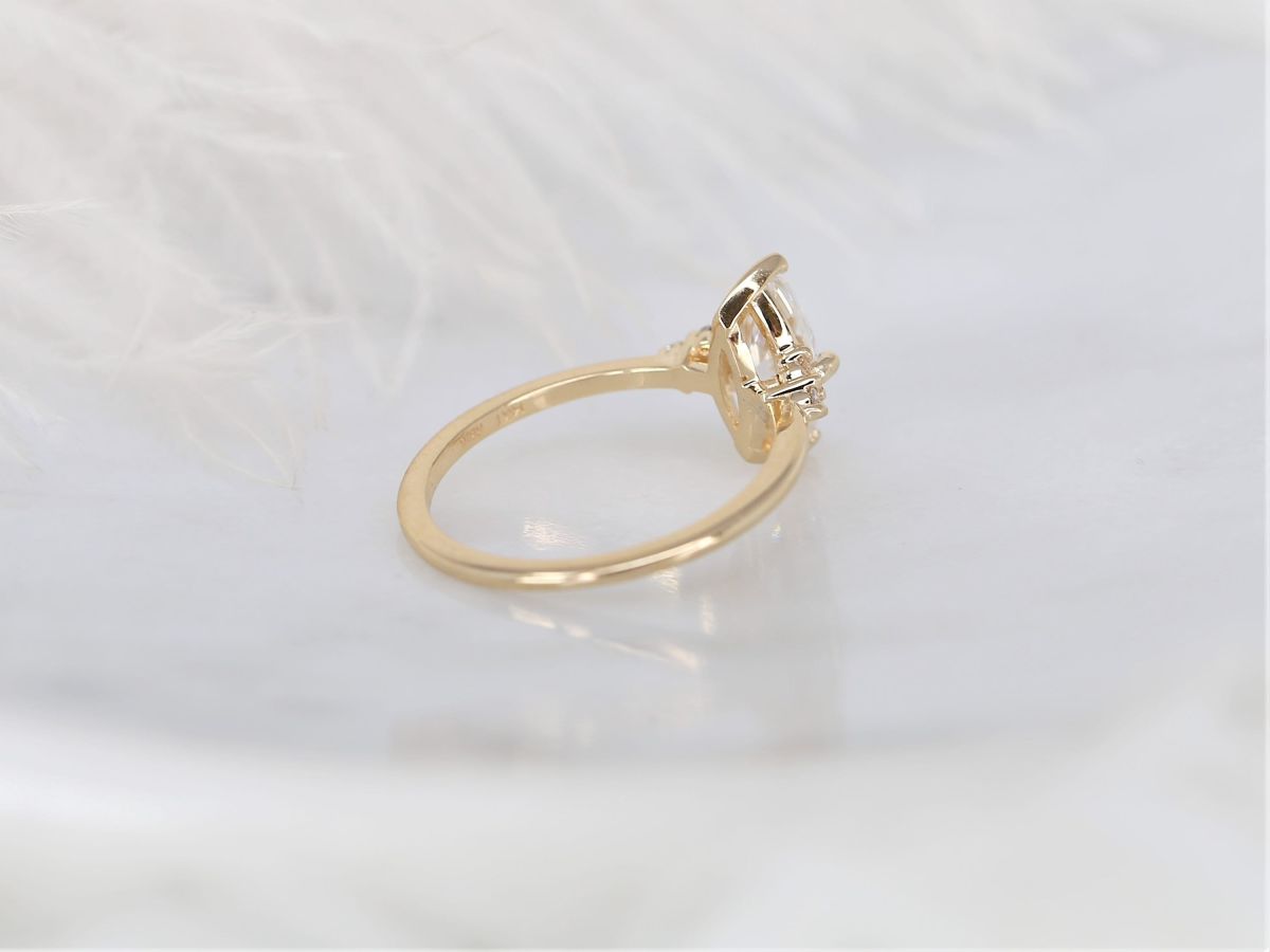 Stunning 1 CT Marquise Moissanite Engagement Ring With Cluster Design 3