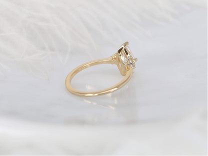 Stunning 1 CT Marquise Moissanite Engagement Ring With Cluster Design 3