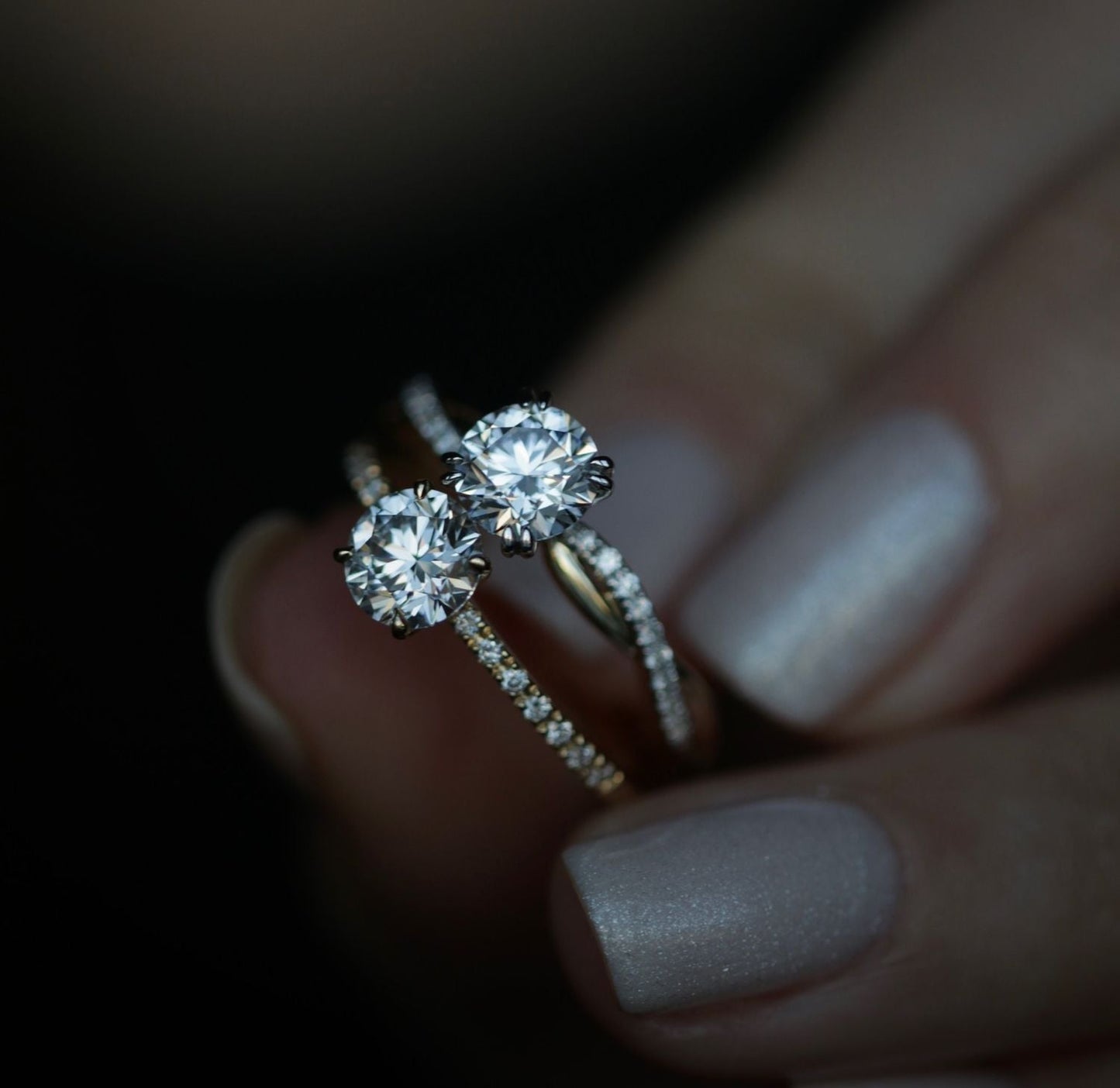 0.89 CT Round Cut Twisted Shank Pave CVD E/VS1 Diamond Engagement Ring 10