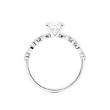 0.90 CT Oval Pave Setting CVD E/VS2 Diamond Engagement Ring