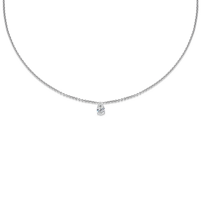 0.30 CT Pear Solitaire CVD F/VS Diamond Necklace 1