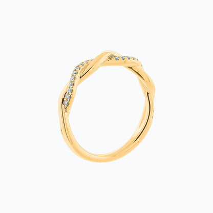 0.13 CT Round Twisted CVD EF/VS1 Diamond Wedding Band 4