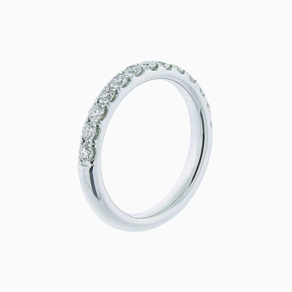 0.73 CT Round Half Eternity Lab Grown Diamond Wedding Band