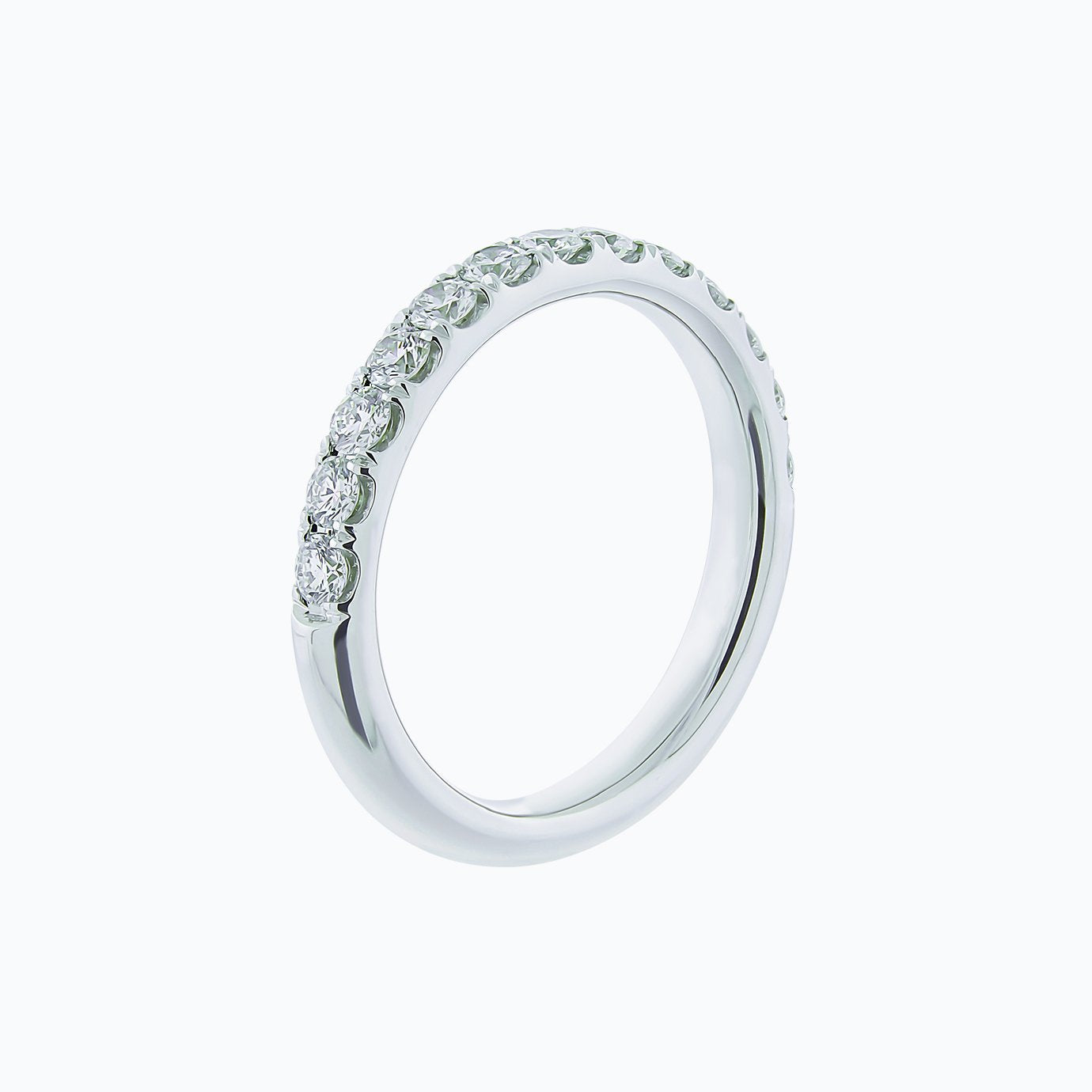 0.73 CT Round Half Eternity Lab Grown Diamond Wedding Band
