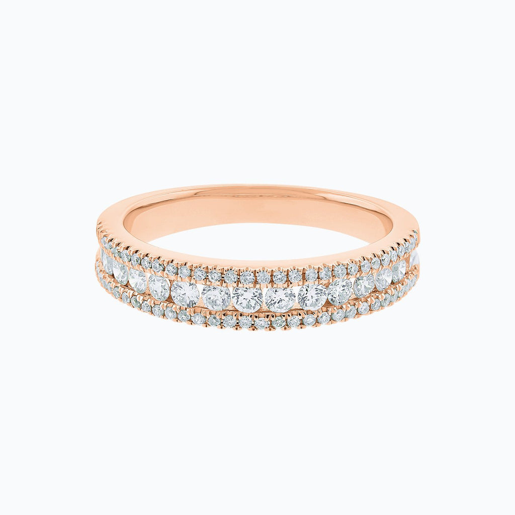 0.70 CT Round Micro Pave Lab Grown Diamond Wedding Band