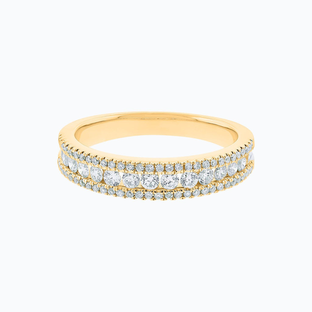 0.70 CT Round Micro Pave Lab Grown Diamond Wedding Band