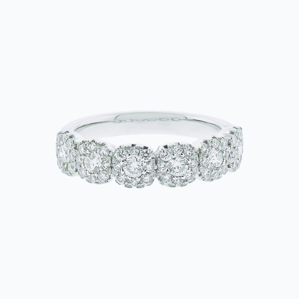 0.80 CT Round Halo Style Lab Grown Diamond Wedding Band