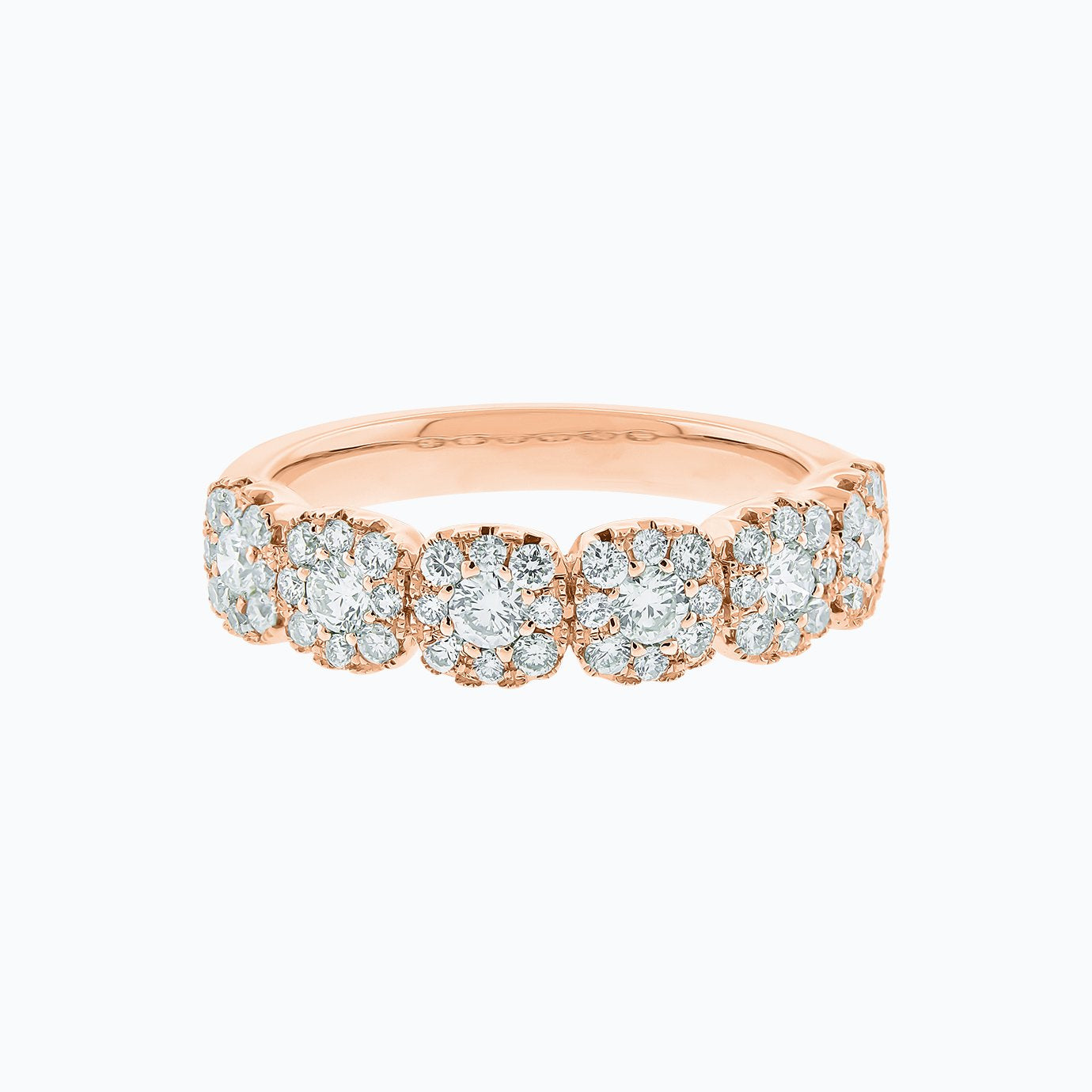 0.80 CT Round Halo Style Lab Grown Diamond Wedding Band