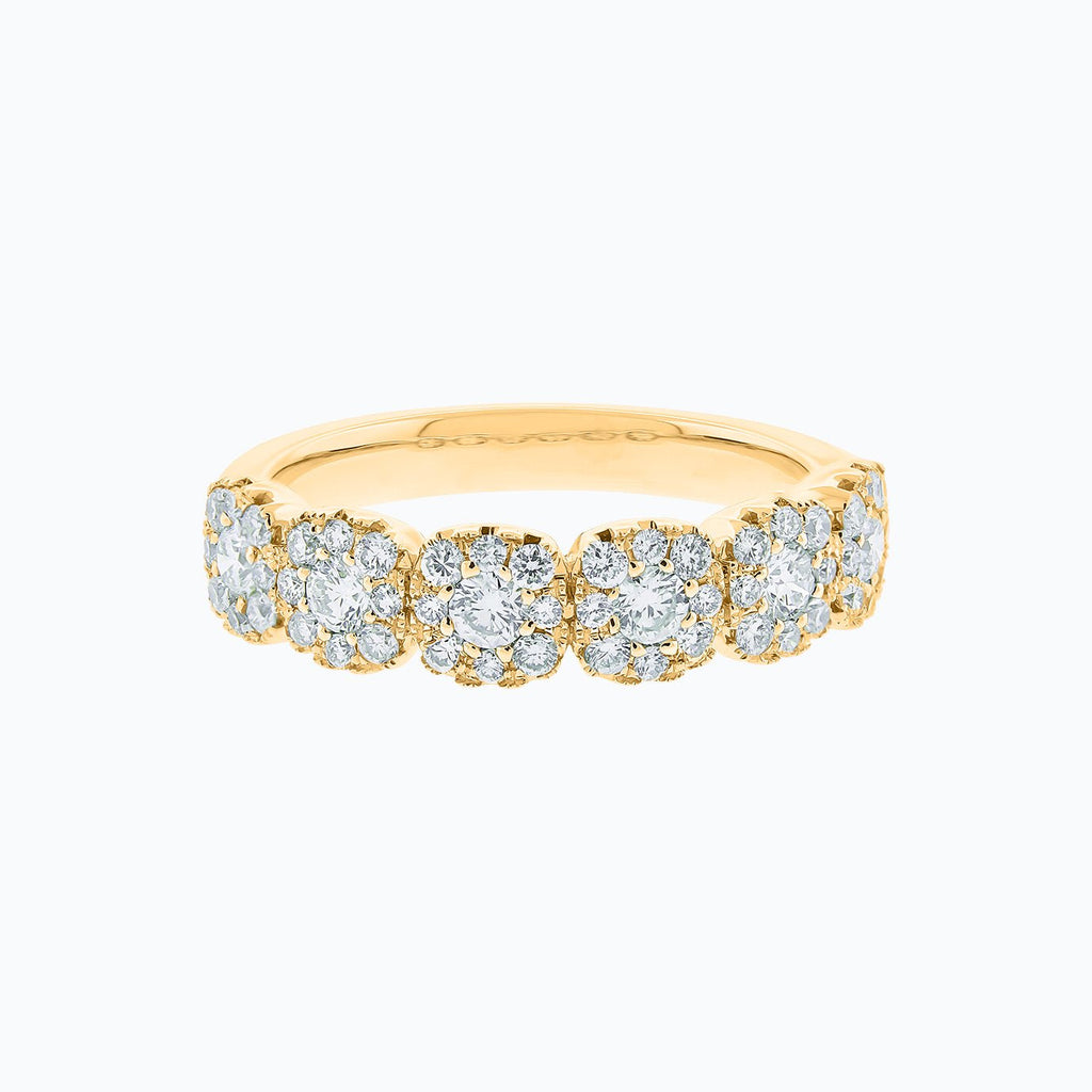 0.80 CT Round Halo Style Lab Grown Diamond Wedding Band