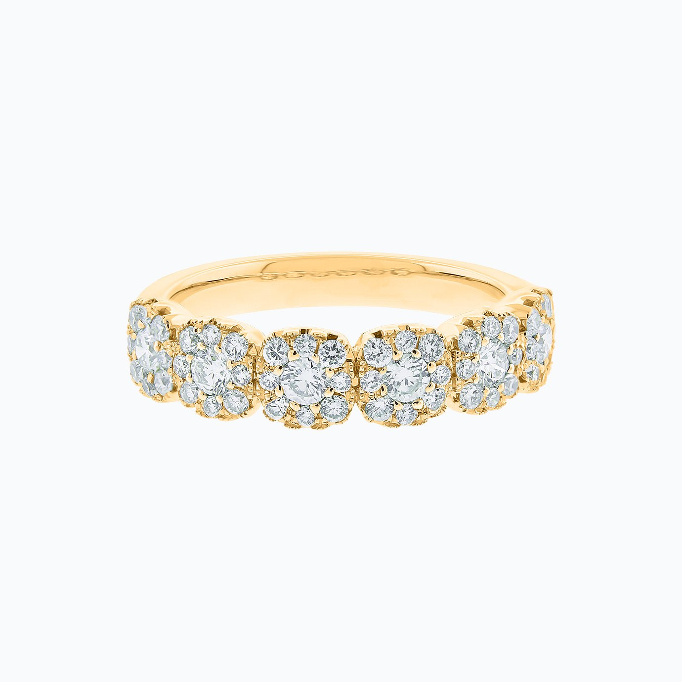 0.80 CT Round Halo Style Lab Grown Diamond Wedding Band
