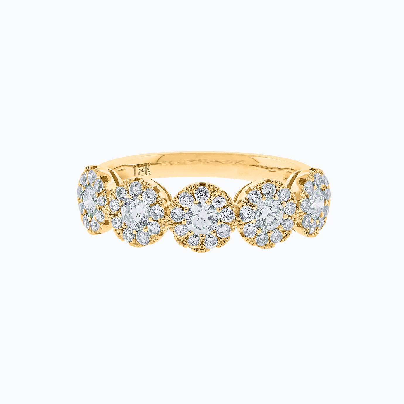0.93 CT Round Halo Style Lab Grown Diamond Wedding Band