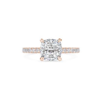 2 CT Cushion Cut Pave CVD F/VS1 Diamond Engagement Ring 7