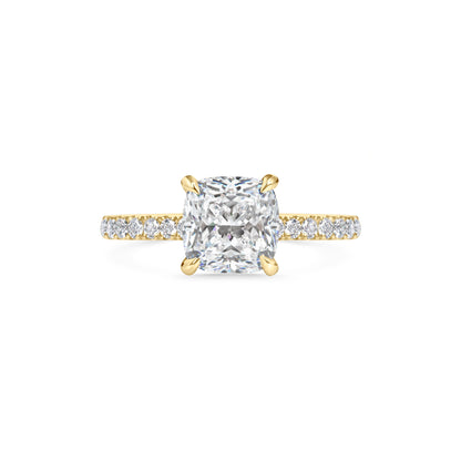 2 CT Cushion Cut Pave CVD F/VS1 Diamond Engagement Ring 9
