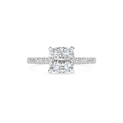 2 CT Cushion Cut Pave CVD F/VS1 Diamond Engagement Ring 1