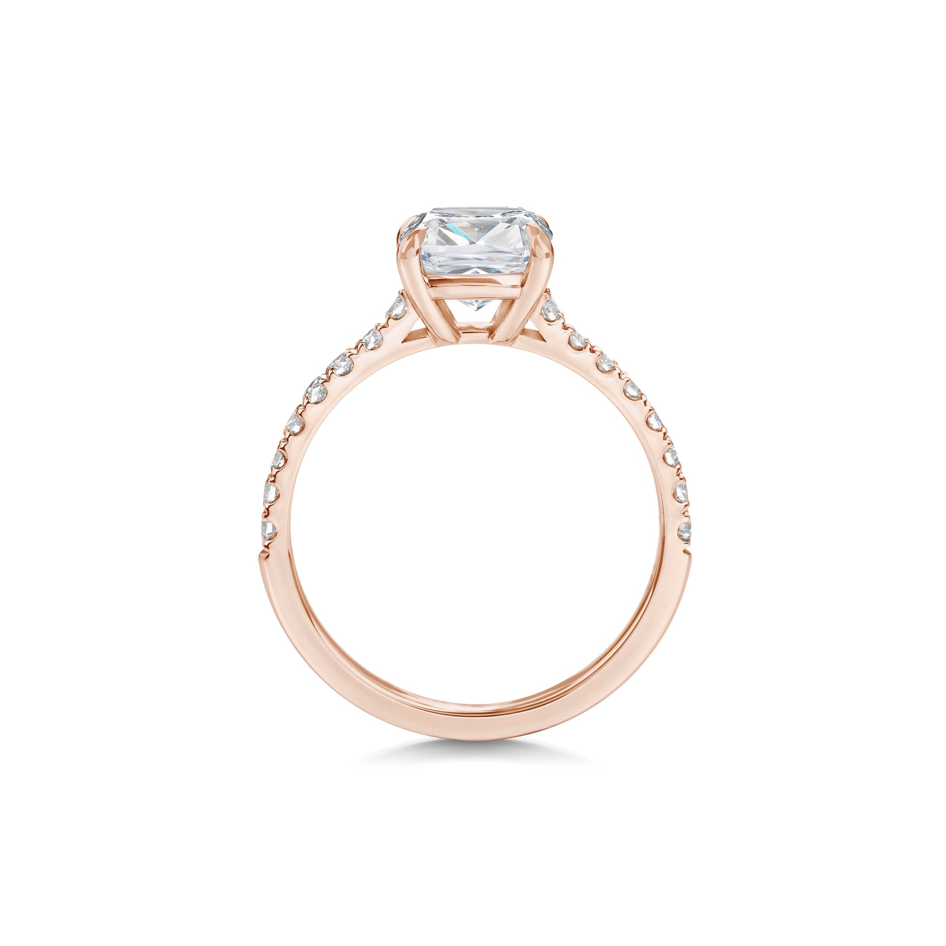 2 CT Cushion Cut Pave CVD F/VS1 Diamond Engagement Ring 8