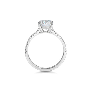 2 CT Cushion Cut Pave CVD F/VS1 Diamond Engagement Ring 4