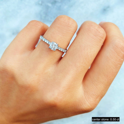 2 CT Cushion Cut Pave CVD F/VS1 Diamond Engagement Ring 5