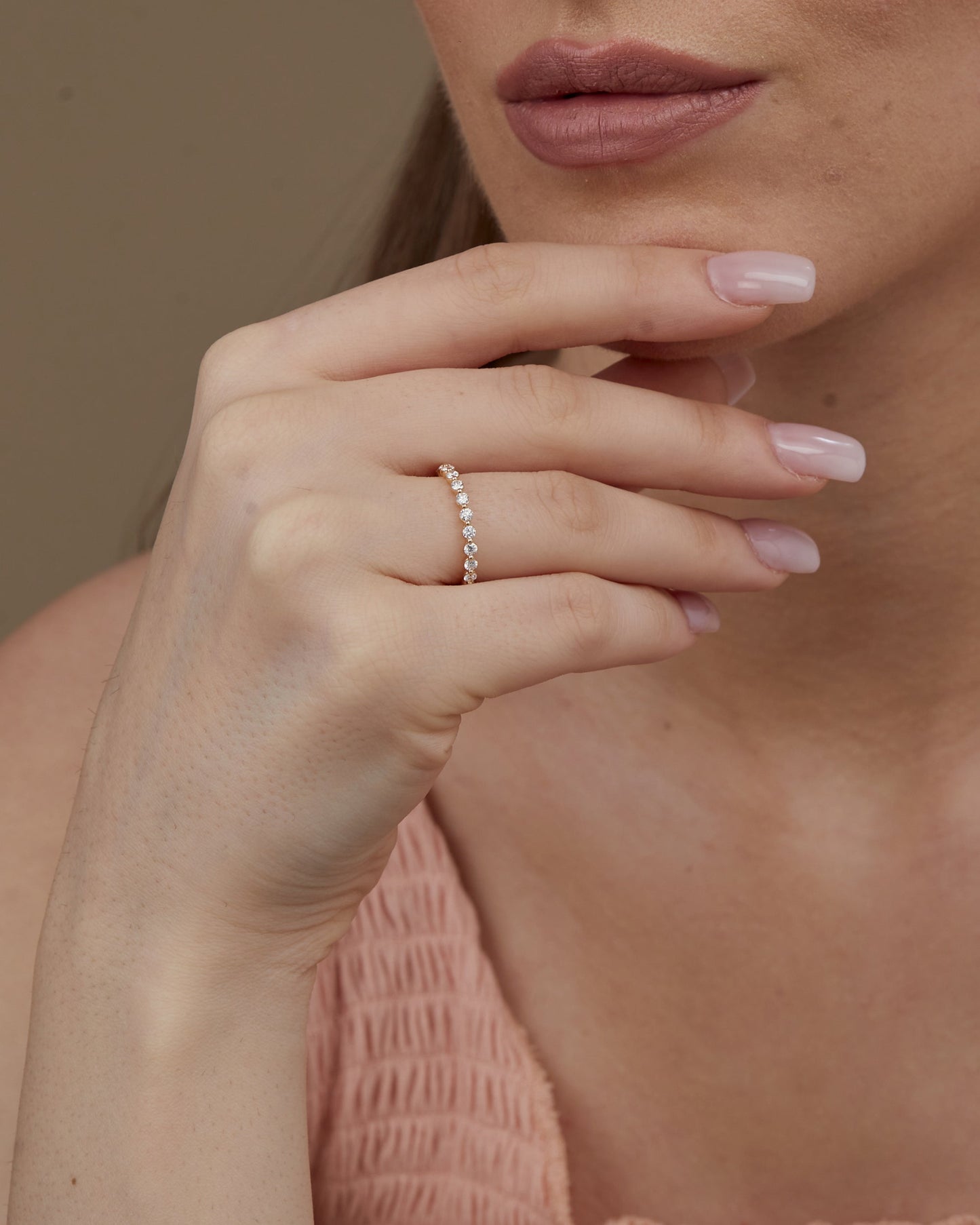 0.74 CT Round Full Eternity CVD EF/VVS Diamond Wedding Band 3