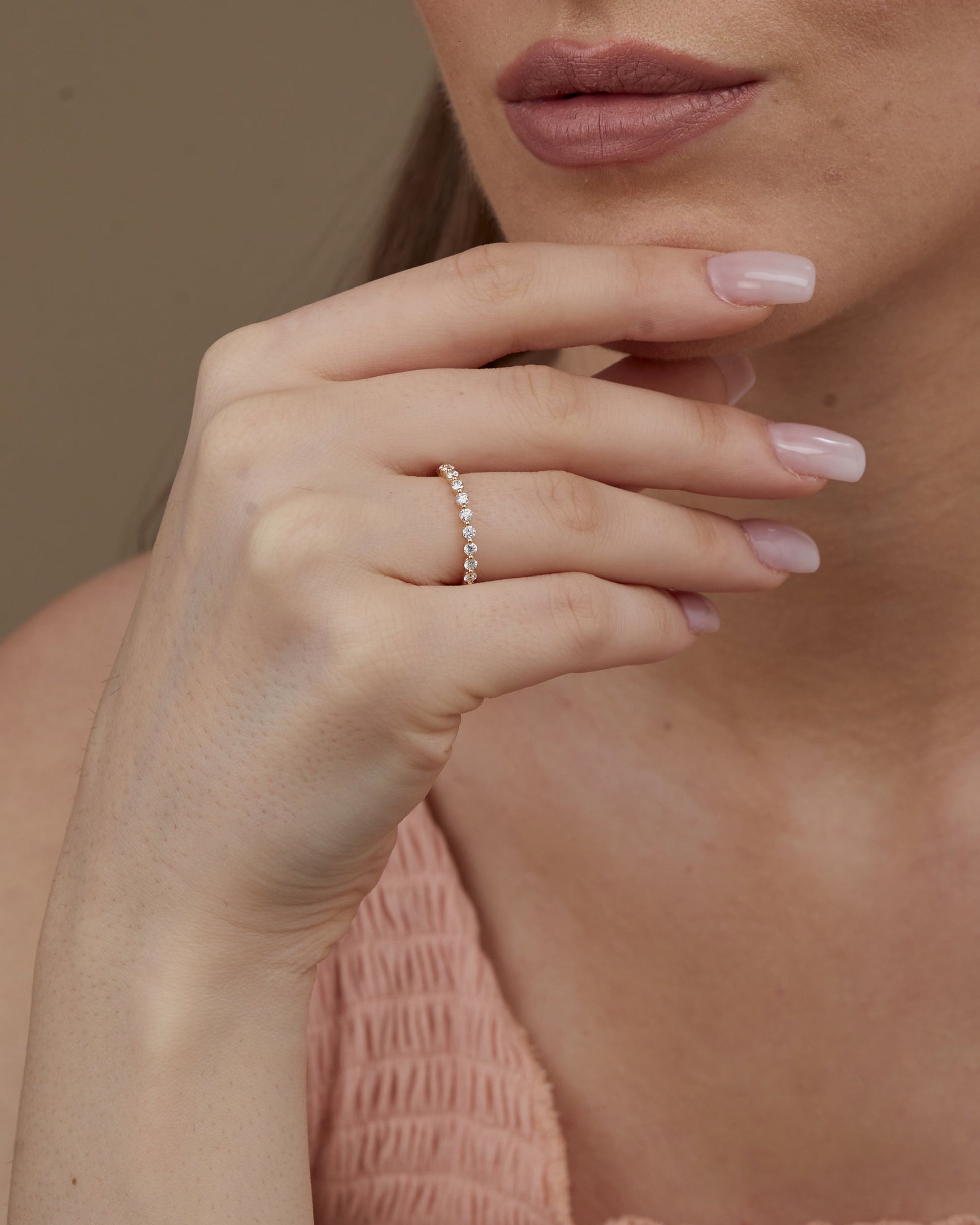 0.74 CT Round Full Eternity CVD EF/VVS Diamond Wedding Band 3