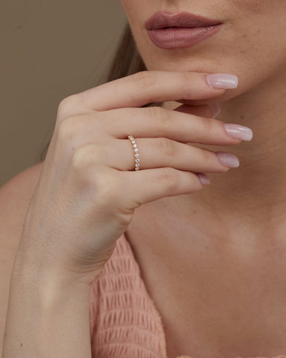 0.74 CT Round Full Eternity CVD EF/VVS Diamond Wedding Band 3