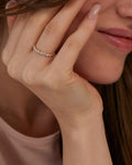 0.46 CT Round Half Eternity Lab Grown Diamond Wedding Band