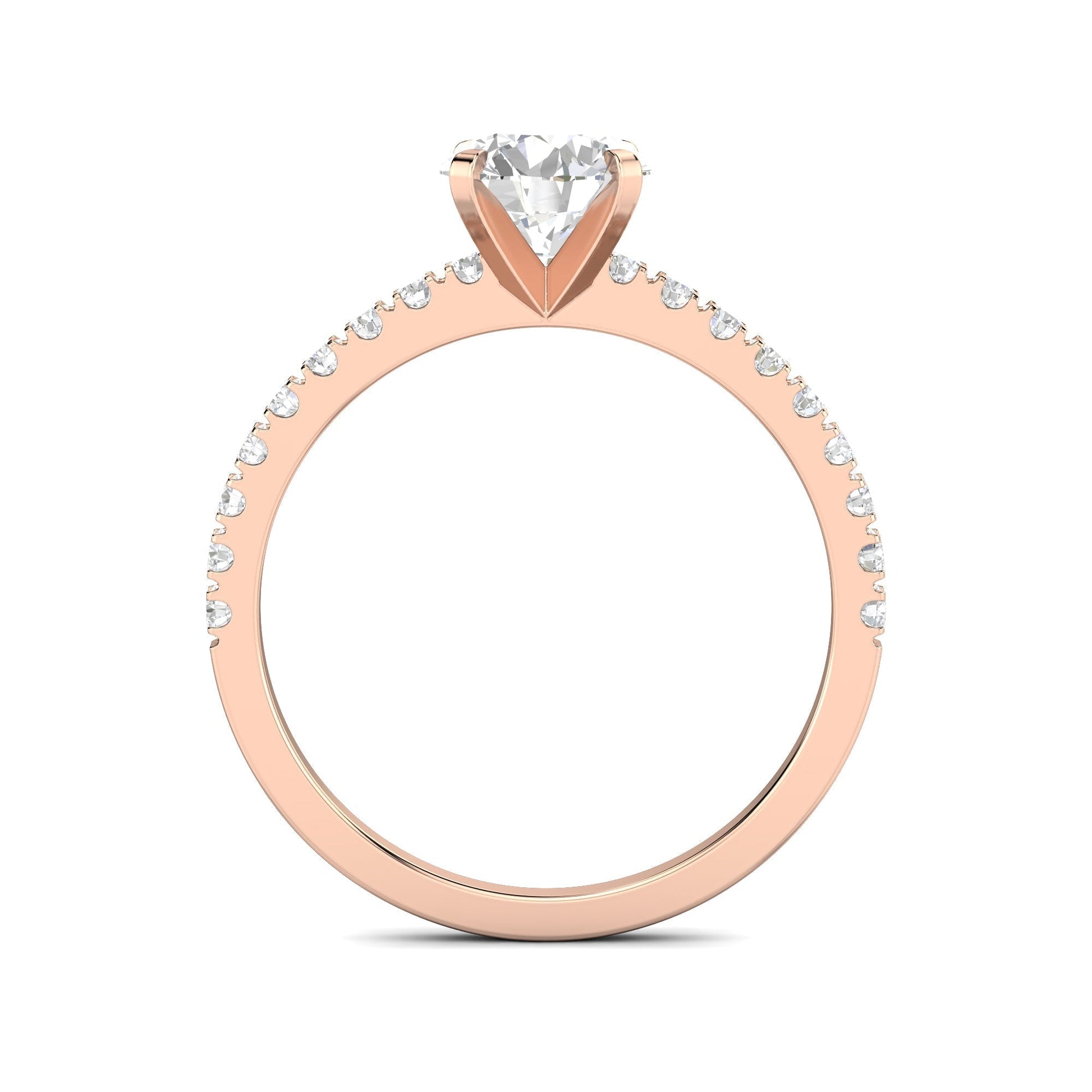 1.03 CT Round Cut Pave CVD F/VS1 Diamond Engagement Ring 17