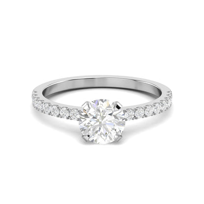 1.03 CT Round Cut Pave CVD F/VS1 Diamond Engagement Ring 3