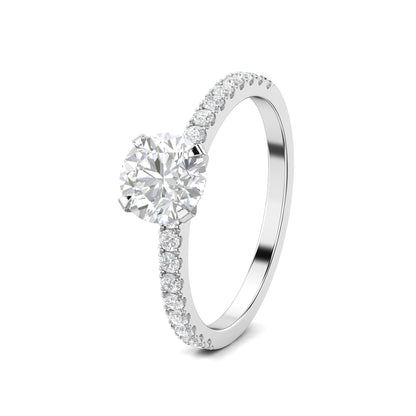 1.03 CT Round Cut Pave CVD F/VS1 Diamond Engagement Ring 5