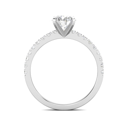 1.03 CT Round Cut Pave CVD F/VS1 Diamond Engagement Ring 6