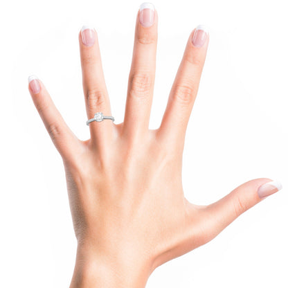 1.03 CT Round Cut Pave CVD F/VS1 Diamond Engagement Ring 7